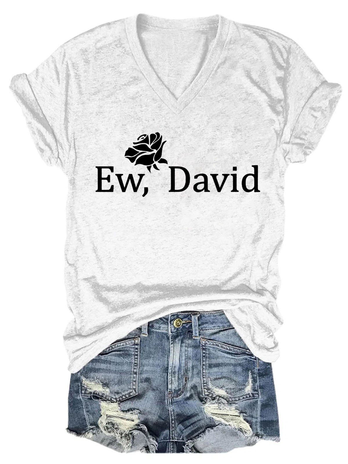 Women's Rose Apothecary  Ew DavidV-Neck T-Shirt - Outlets Forever