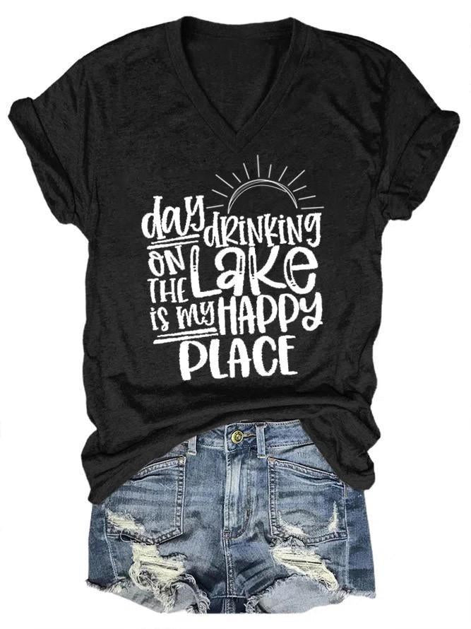 Day Drinking On The Lake Women's T-shirt - Outlets Forever