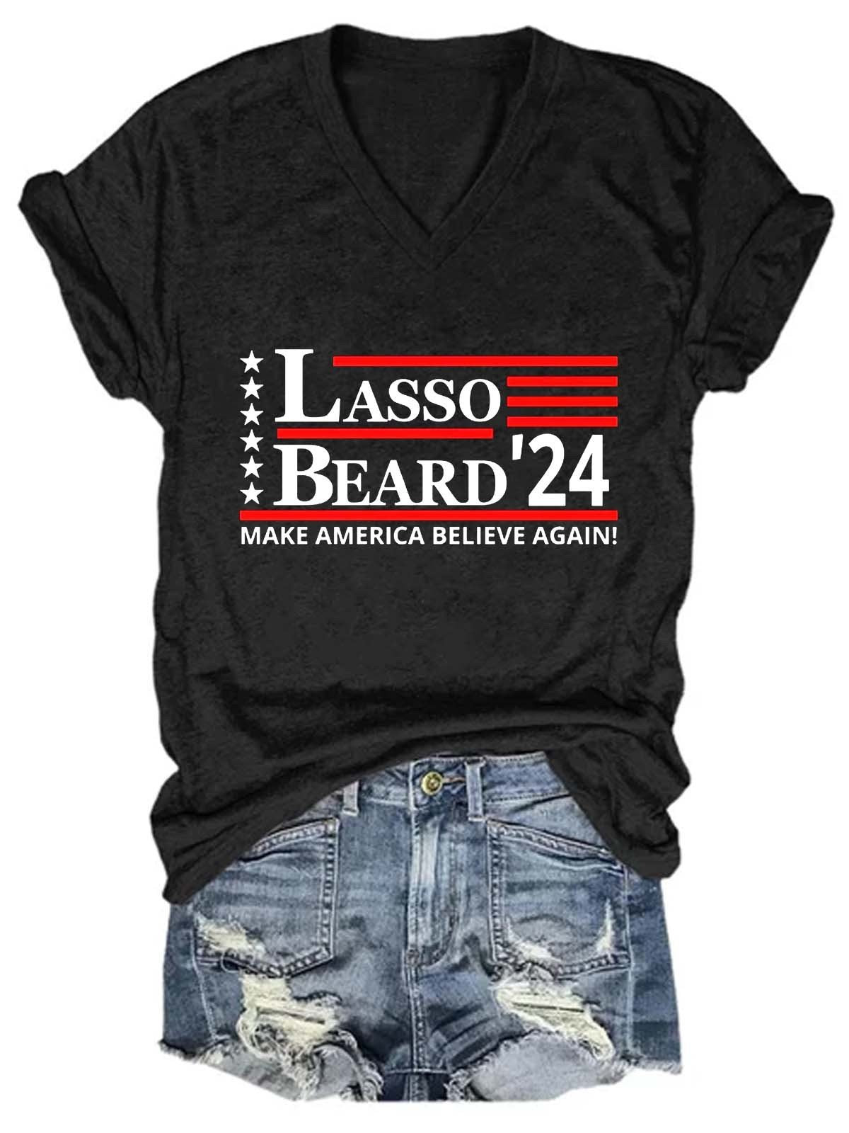 Women Lasso Beard 24 Tee - Outlets Forever