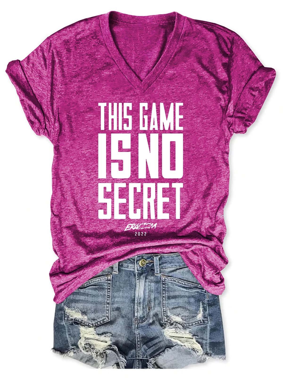 Women's This Game Is No Secret Eracism 2022 V-Neck T-Shirt - Outlets Forever