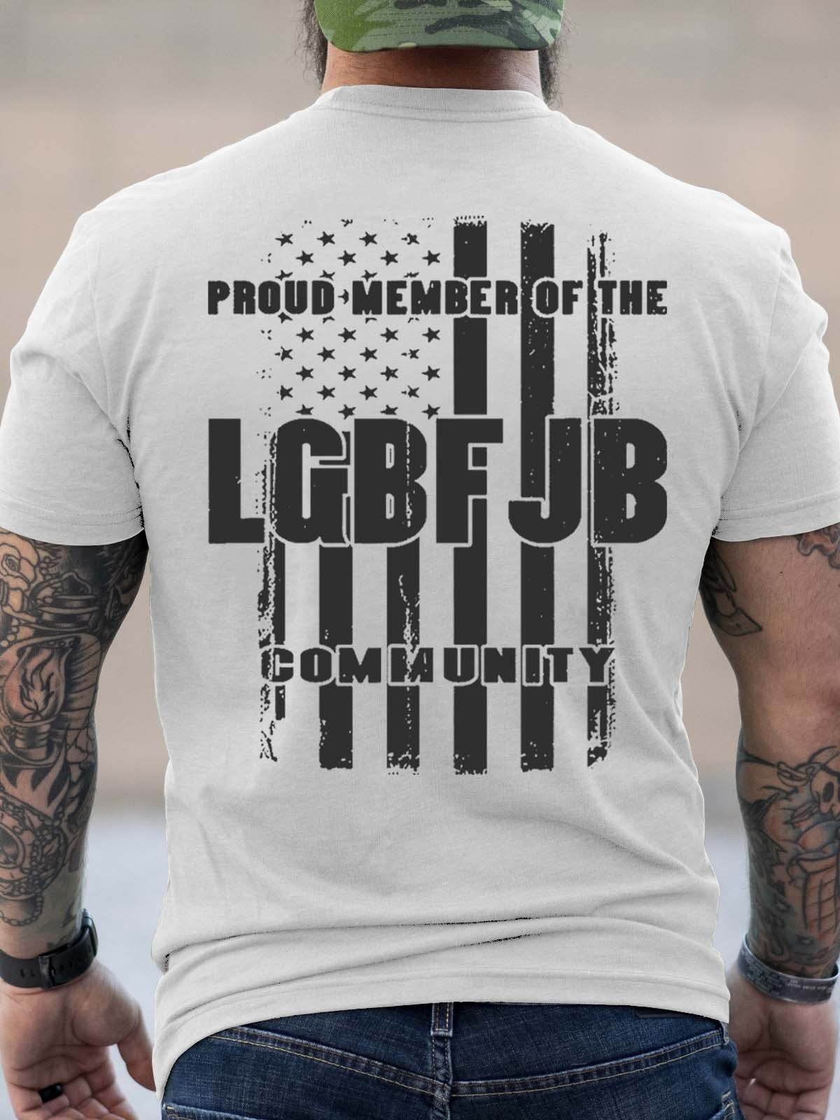 Men's Us Flag Proud Member Of LGBFJB Community T-Shirt - Outlets Forever