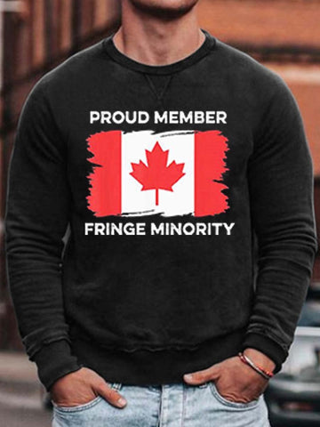 Men's Proud Member Fringe Minority Canadian Truckers Canada Truck Sweatshirt