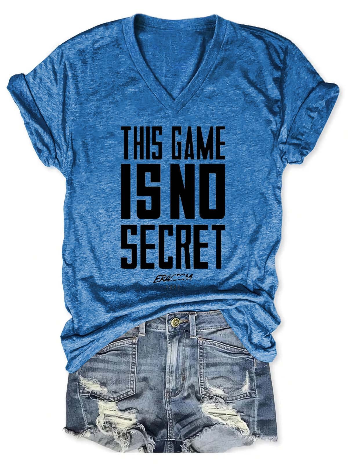 Women's This Game Is No Secret Eracism 2022 V-Neck T-Shirt - Outlets Forever