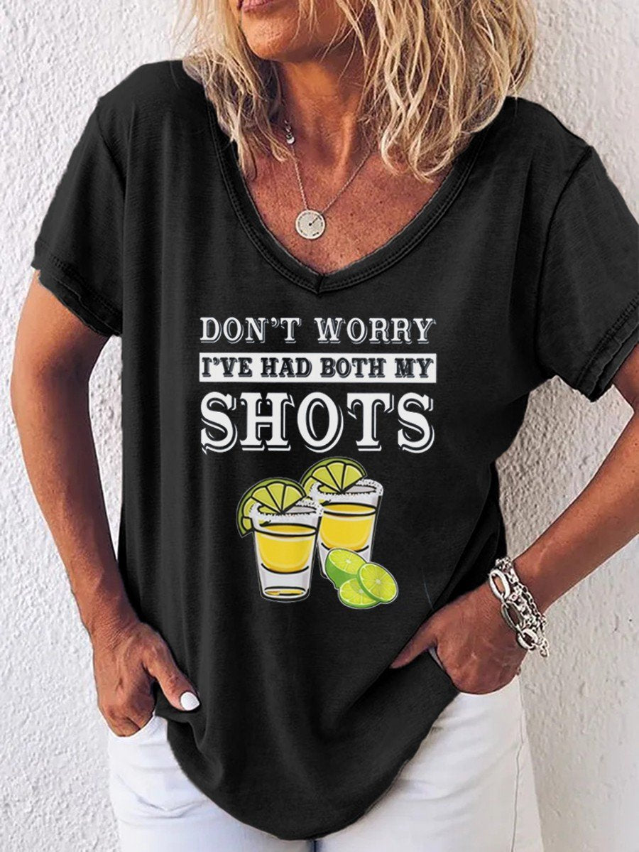 Don't Worry I've Had Both My Shots Print Women's T-shirt - Outlets Forever