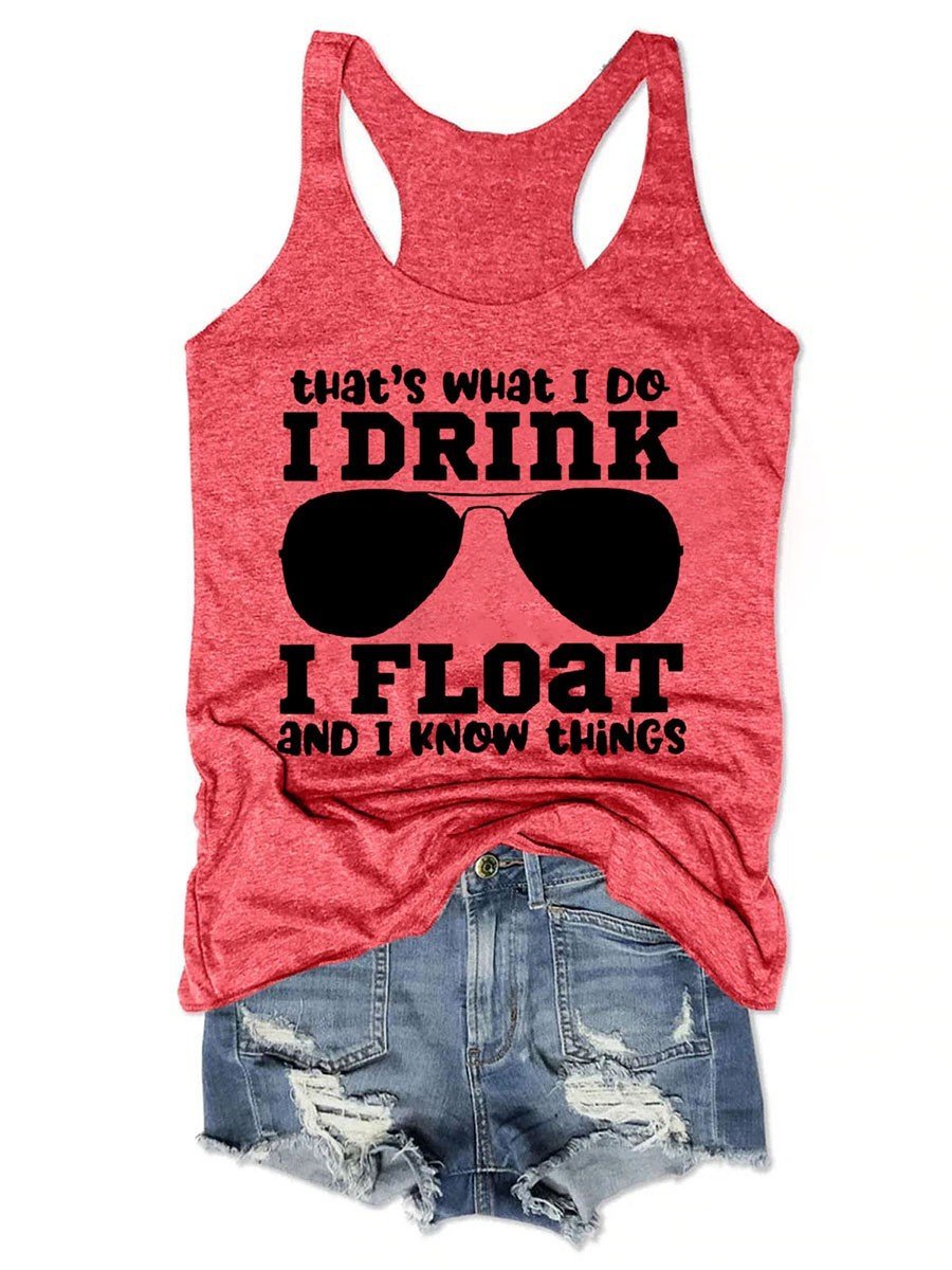 I Drink I Float Glasses Women's Tank Top - Outlets Forever