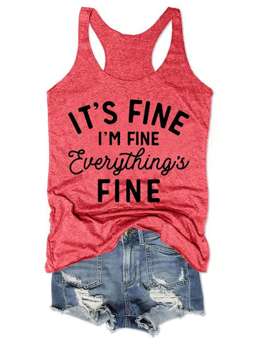 It's Fine I'm Fine Everything's Fine Women Tank Top