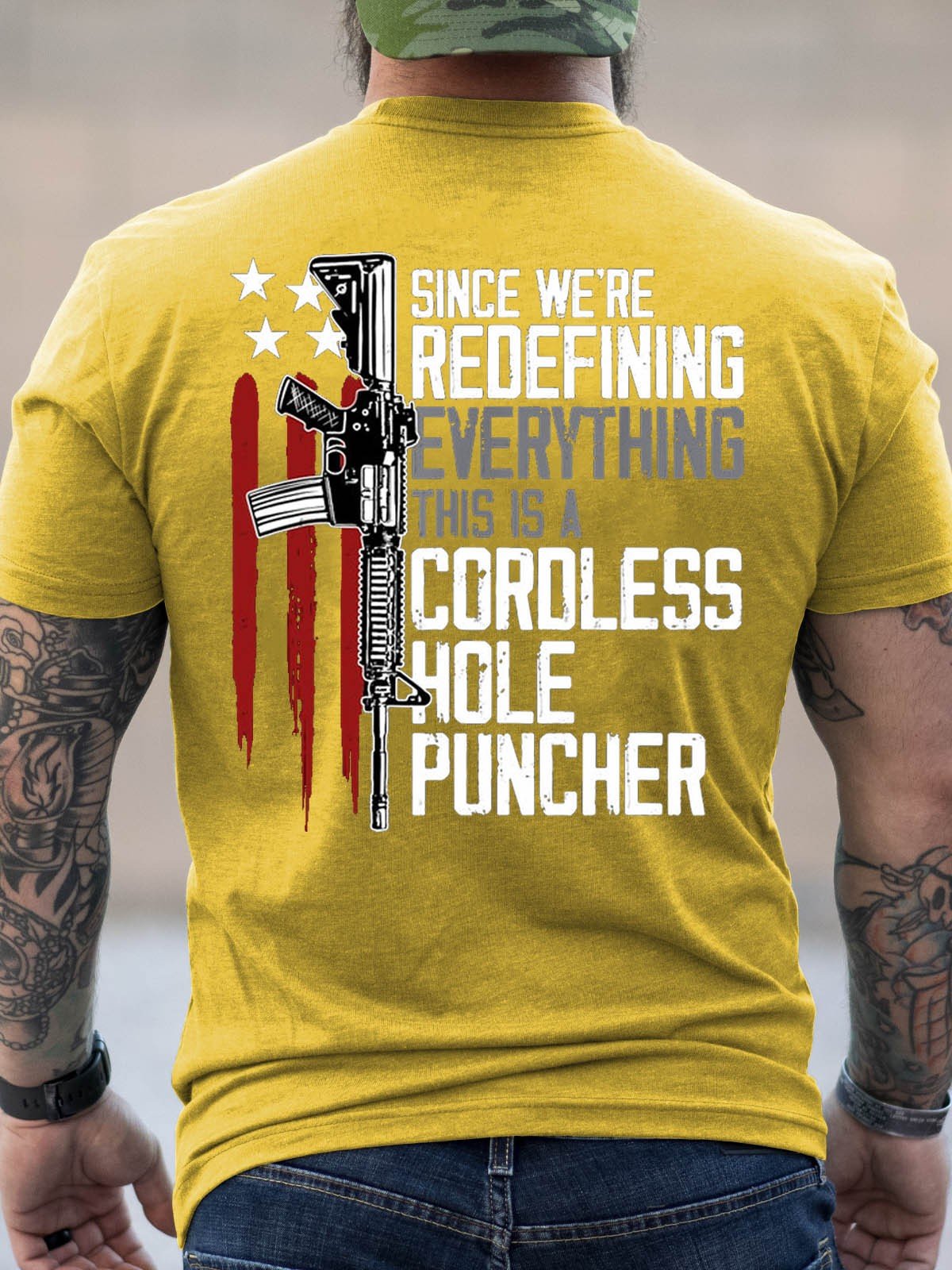 Men's Since We Are Redefining Everything This Is A Cordless Hole Puncher T-Shirt - Outlets Forever