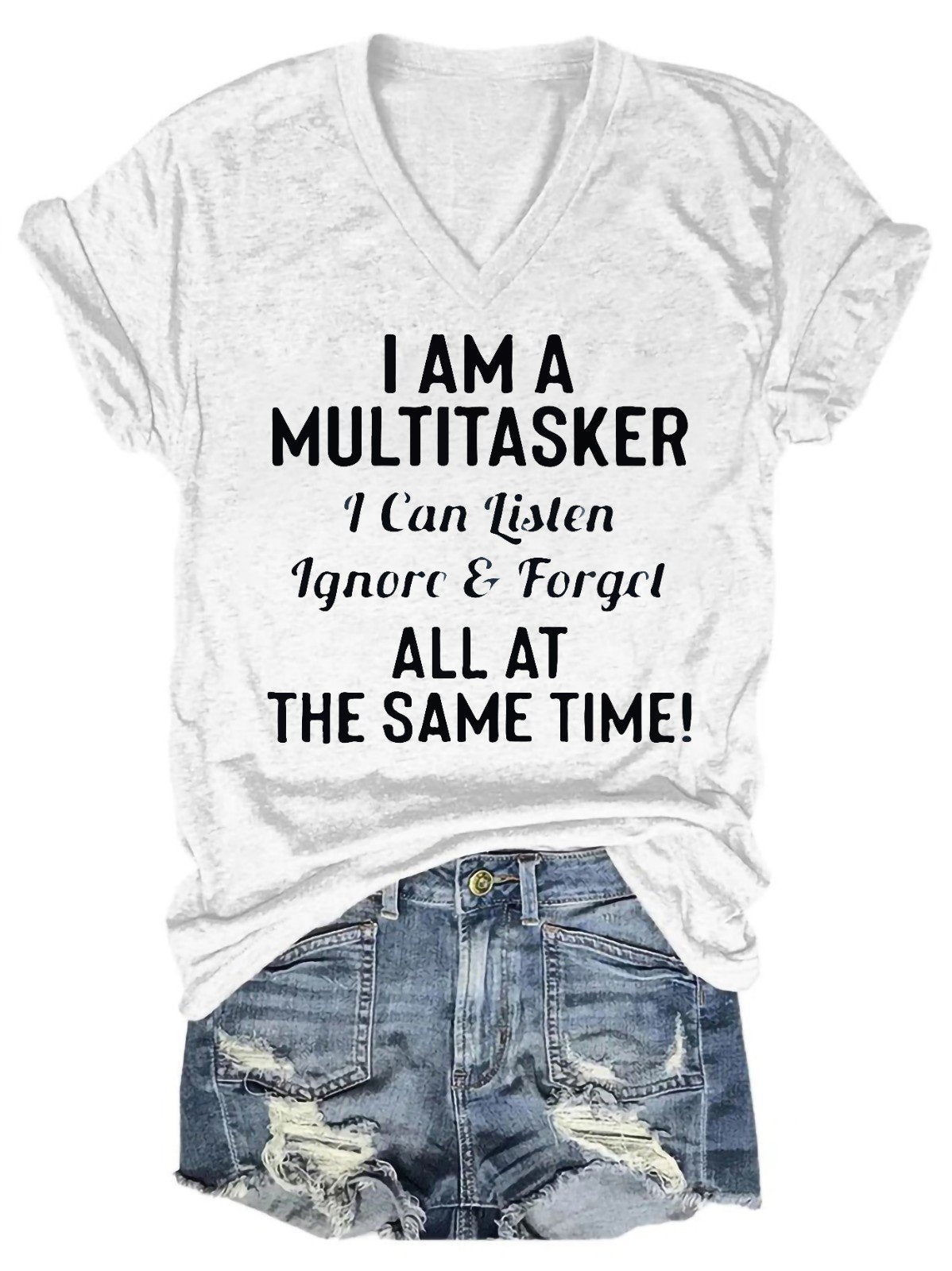 I Am A Multitasker Women's V-Neck T-Shirt - Outlets Forever