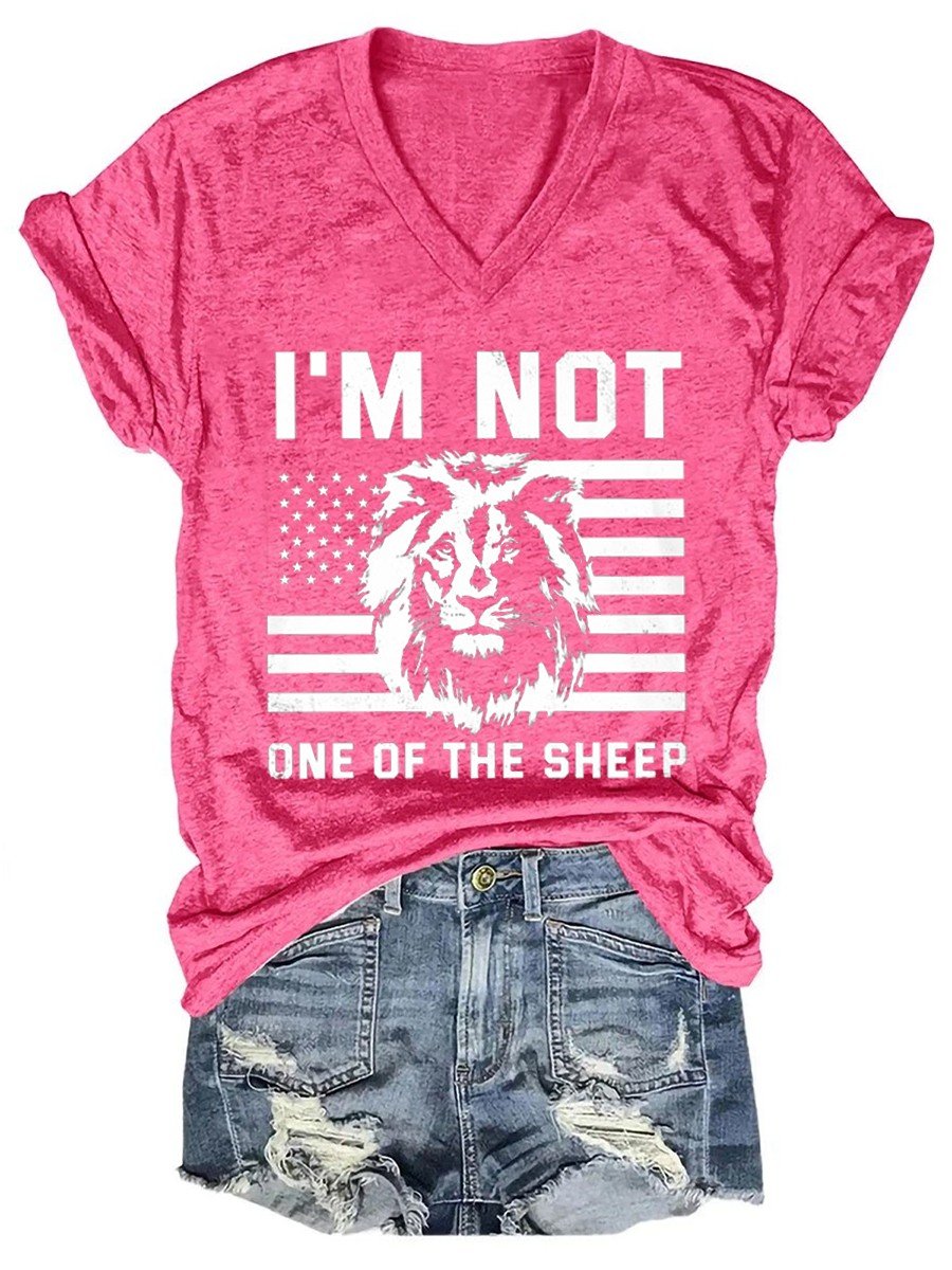 Women's I'm Not One Of The Sheep Satire V-neck T-shirt - Outlets Forever