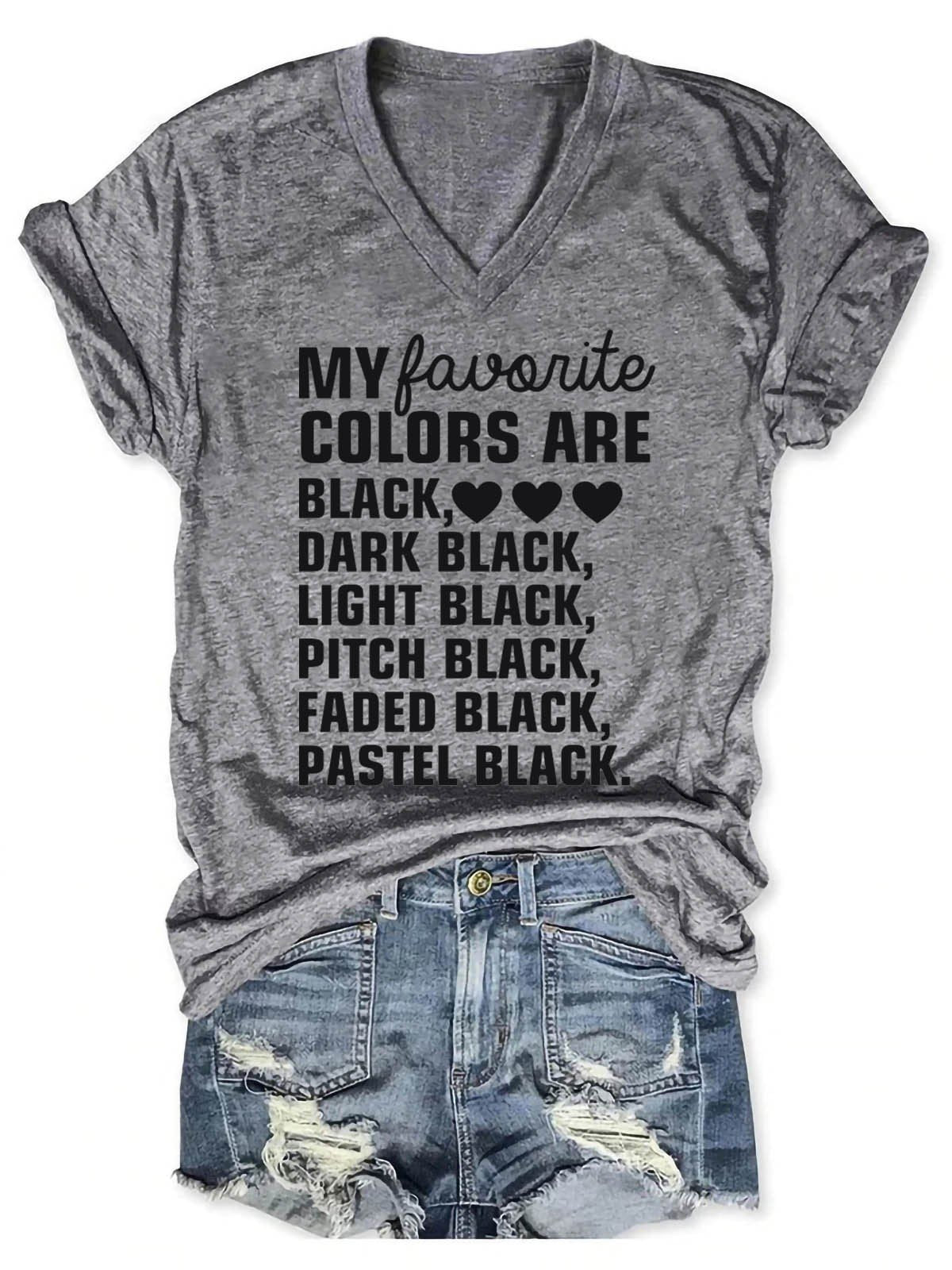 Women's My Favorite Colors V-Neck T-Shirt - Outlets Forever