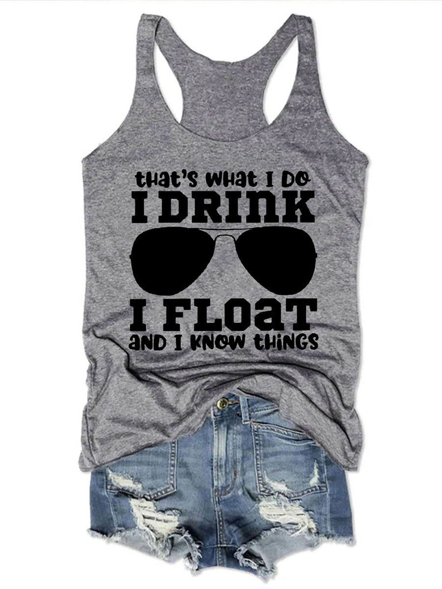 I Drink I Float Glasses Women's Tank Top - Outlets Forever