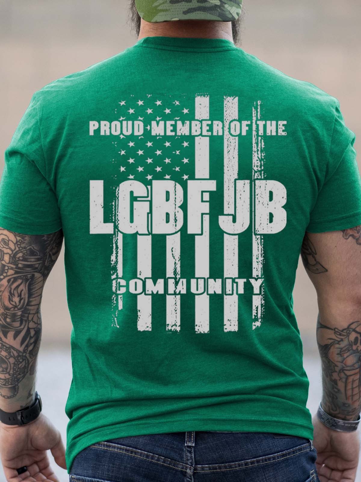 Men's Us Flag Proud Member Of LGBFJB Community T-Shirt - Outlets Forever