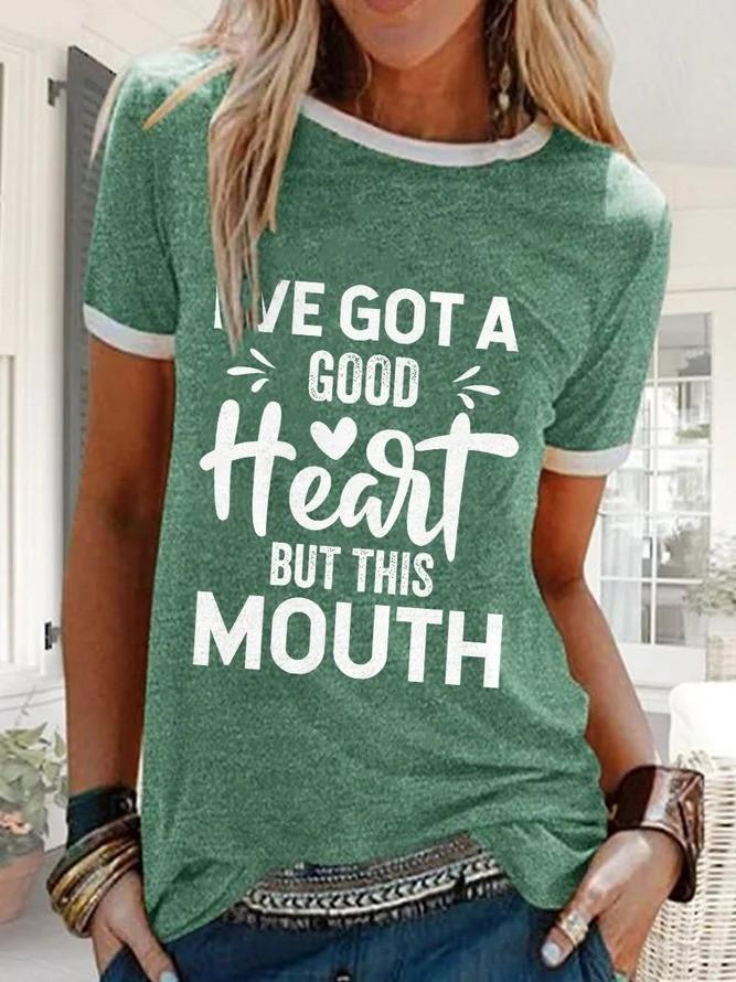 Kind Heart Text Print Women's T-shirts - Outlets Forever