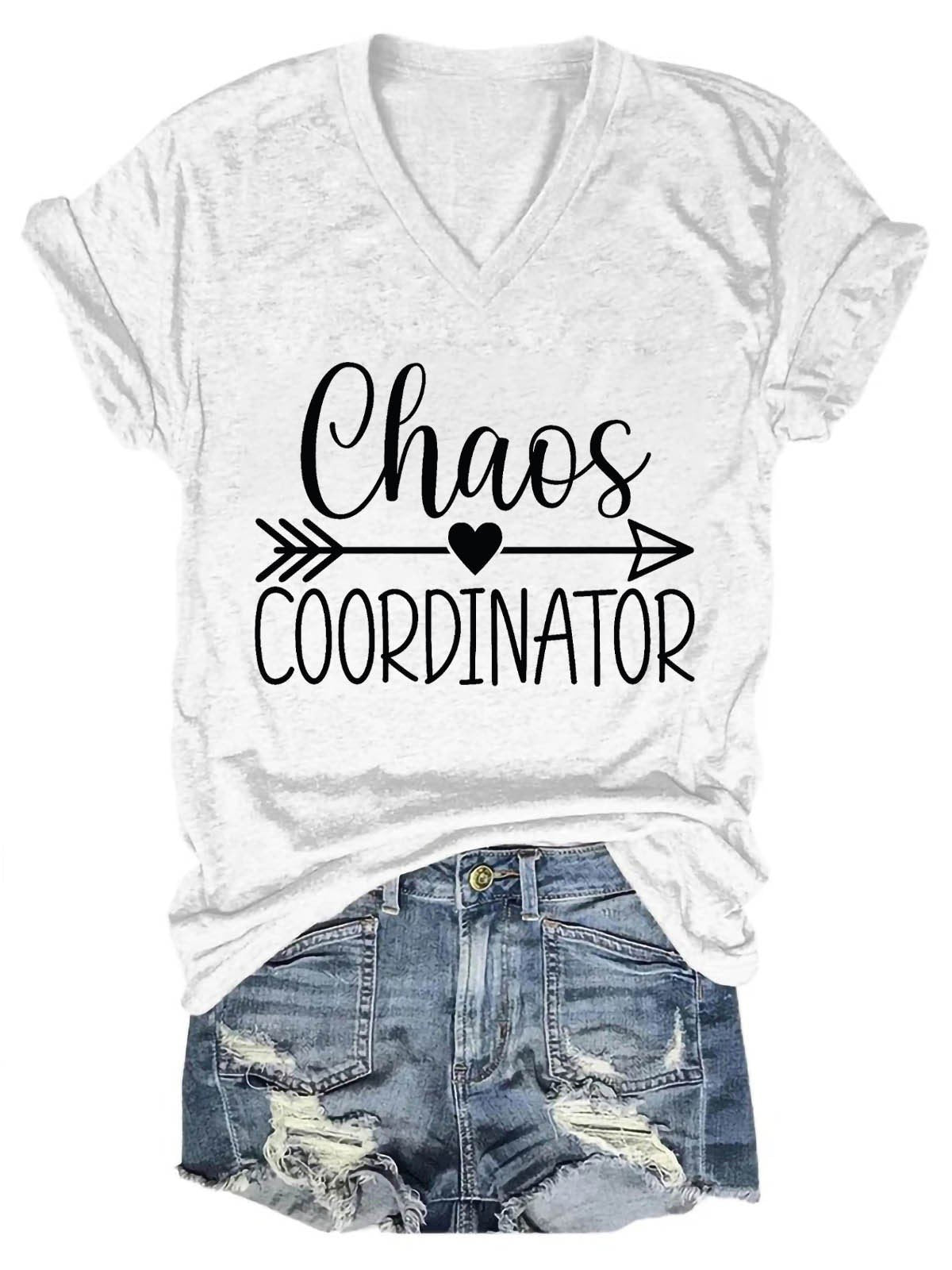 Women's Chaos Coordinator V-Neck T-Shirt - Outlets Forever