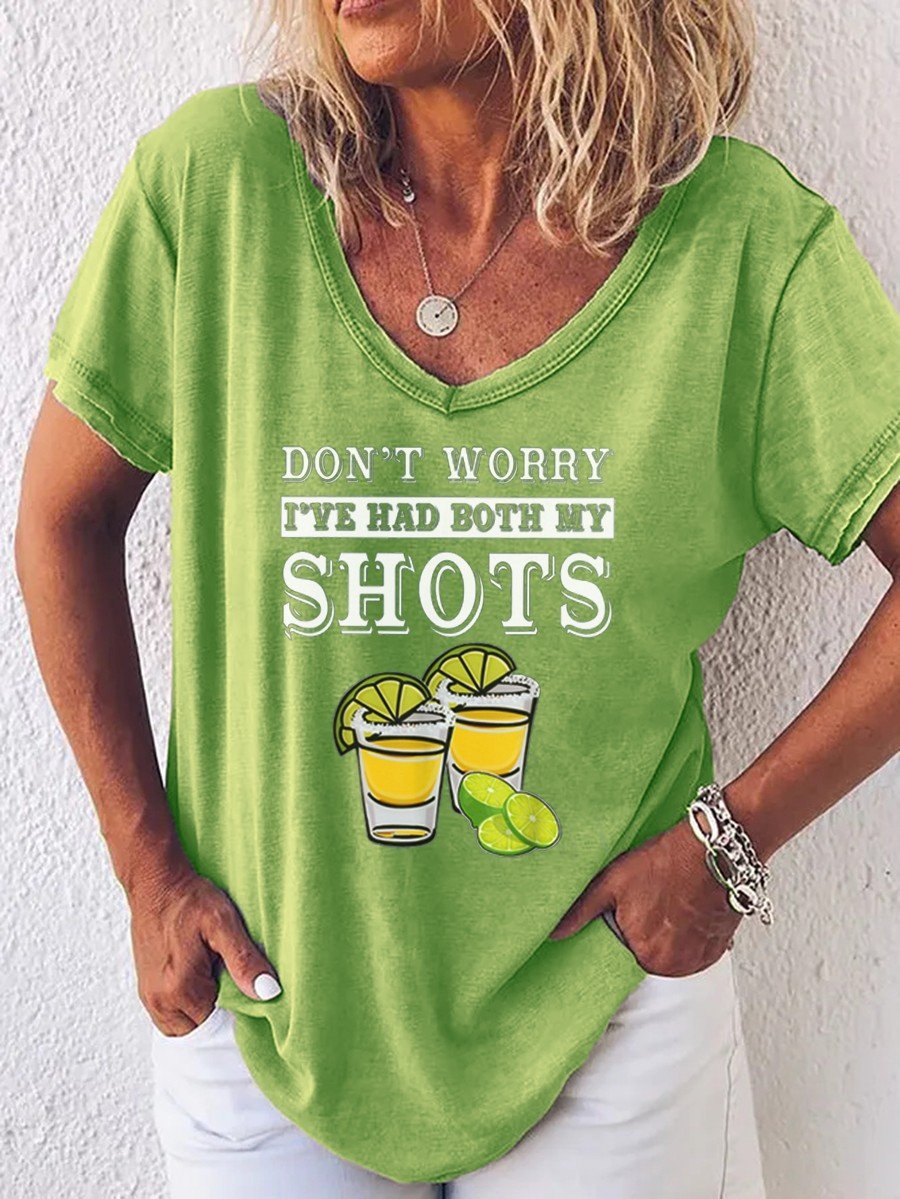 Don't Worry I've Had Both My Shots Print Women's T-shirt - Outlets Forever