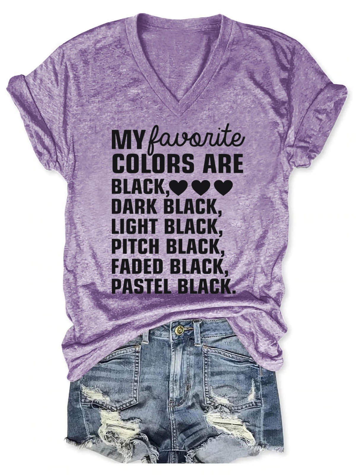 Women's My Favorite Colors V-Neck T-Shirt - Outlets Forever