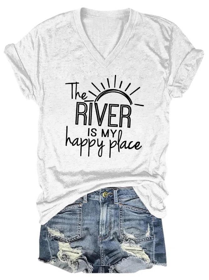 The River is my Happy Place Women's T-shirt - Outlets Forever