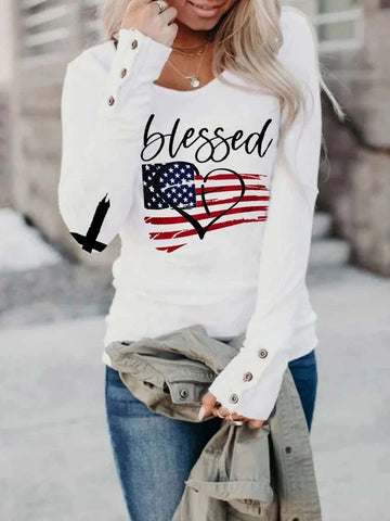 Women's Blessed Long Sleeve T-Shirt - Outlets Forever