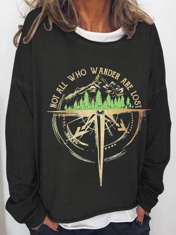 Women Not All Who Wander Are Lost Long Sleeve Top