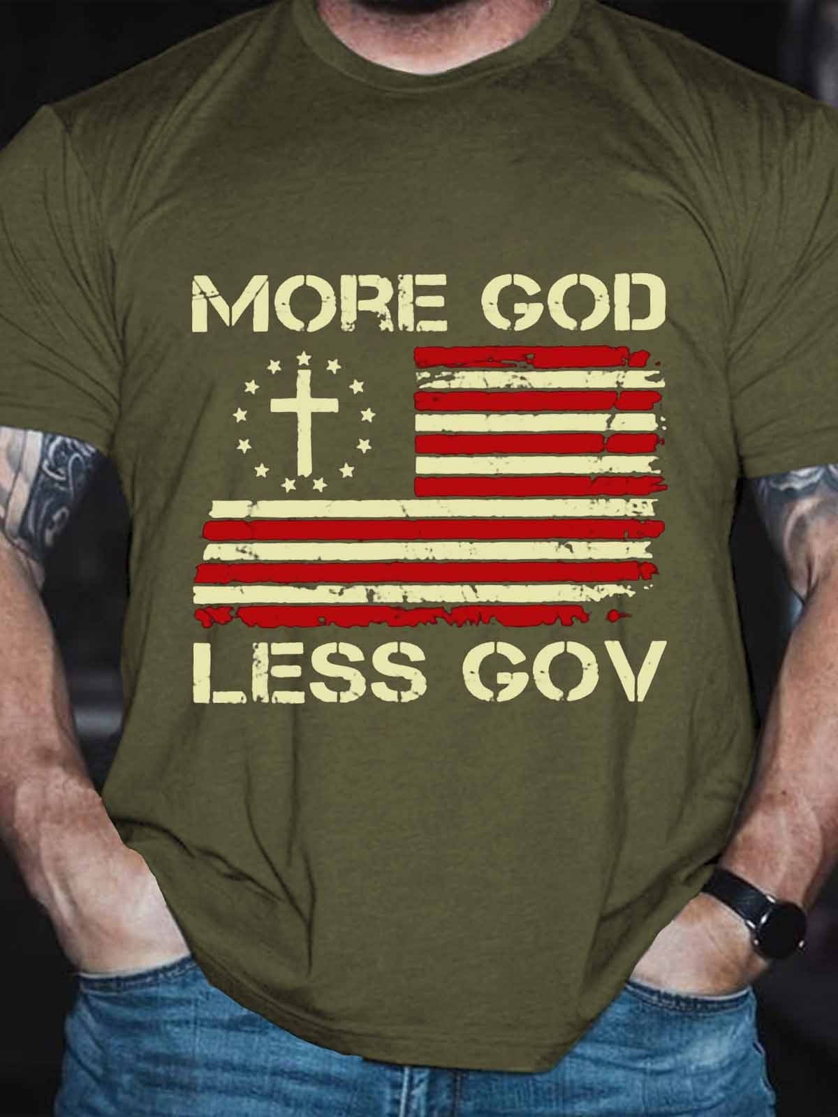 Men's God More God Less Gov Funny Patriotic T-Shirt - Outlets Forever