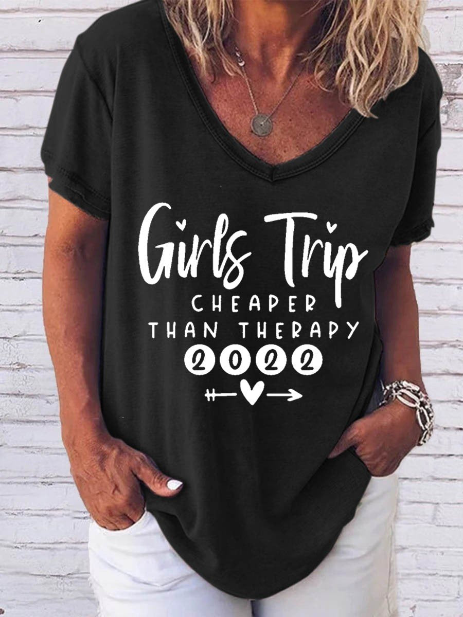 Women Girl's Trip Therapy 2022 Tee - Outlets Forever