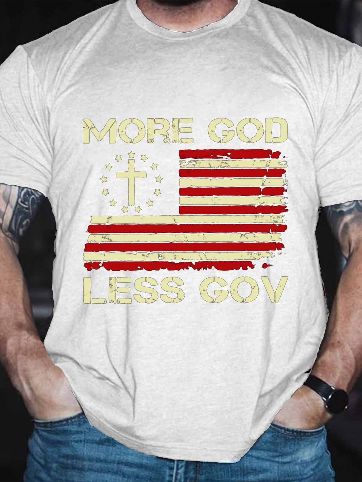 Men's God More God Less Gov Funny Patriotic T-Shirt - Outlets Forever