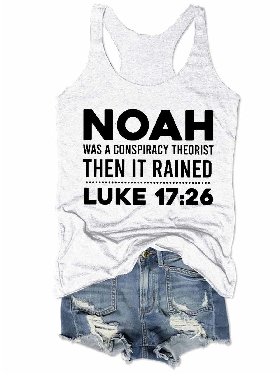 Women Noah Was A Conspiracy Theorist Tank Top - Outlets Forever