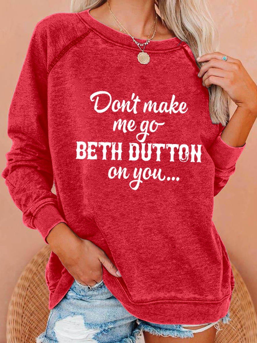 Women's Don't Make Me Go Funny Sweatshirt - Outlets Forever