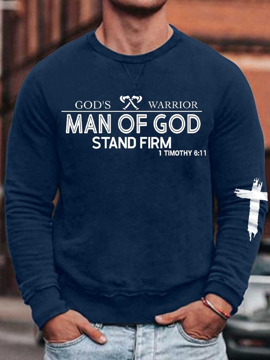 Men's Man Of God Timothy 6.11 Sweatshirt - Outlets Forever