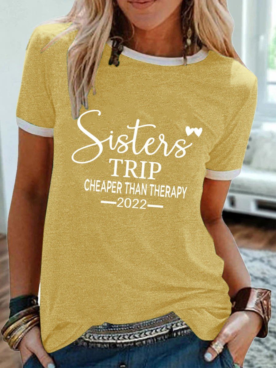 Women's Sisters Trip Therapy 2022 T-Shirt - Outlets Forever