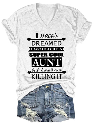 Women's Super Cool Aunt V-Neck T-Shirt
