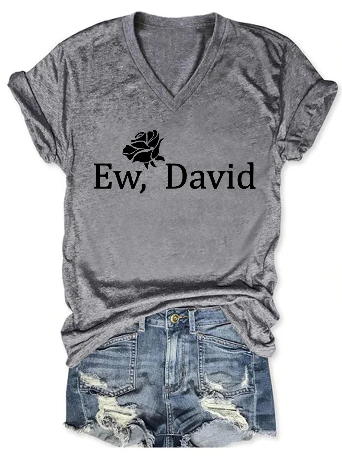 Women's Rose Apothecary  Ew DavidV-Neck T-Shirt - Outlets Forever