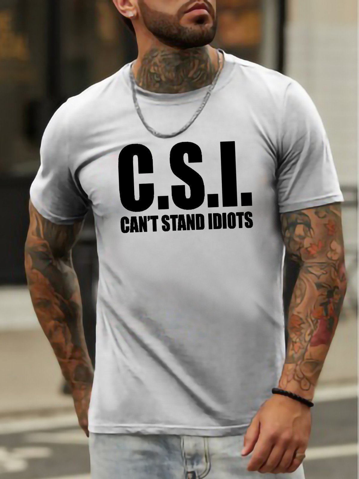C S I Can't Stand Funny Sayings Men's T-shirt - Outlets Forever
