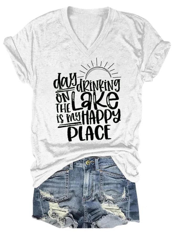 Day Drinking On The Lake Women's T-shirt - Outlets Forever