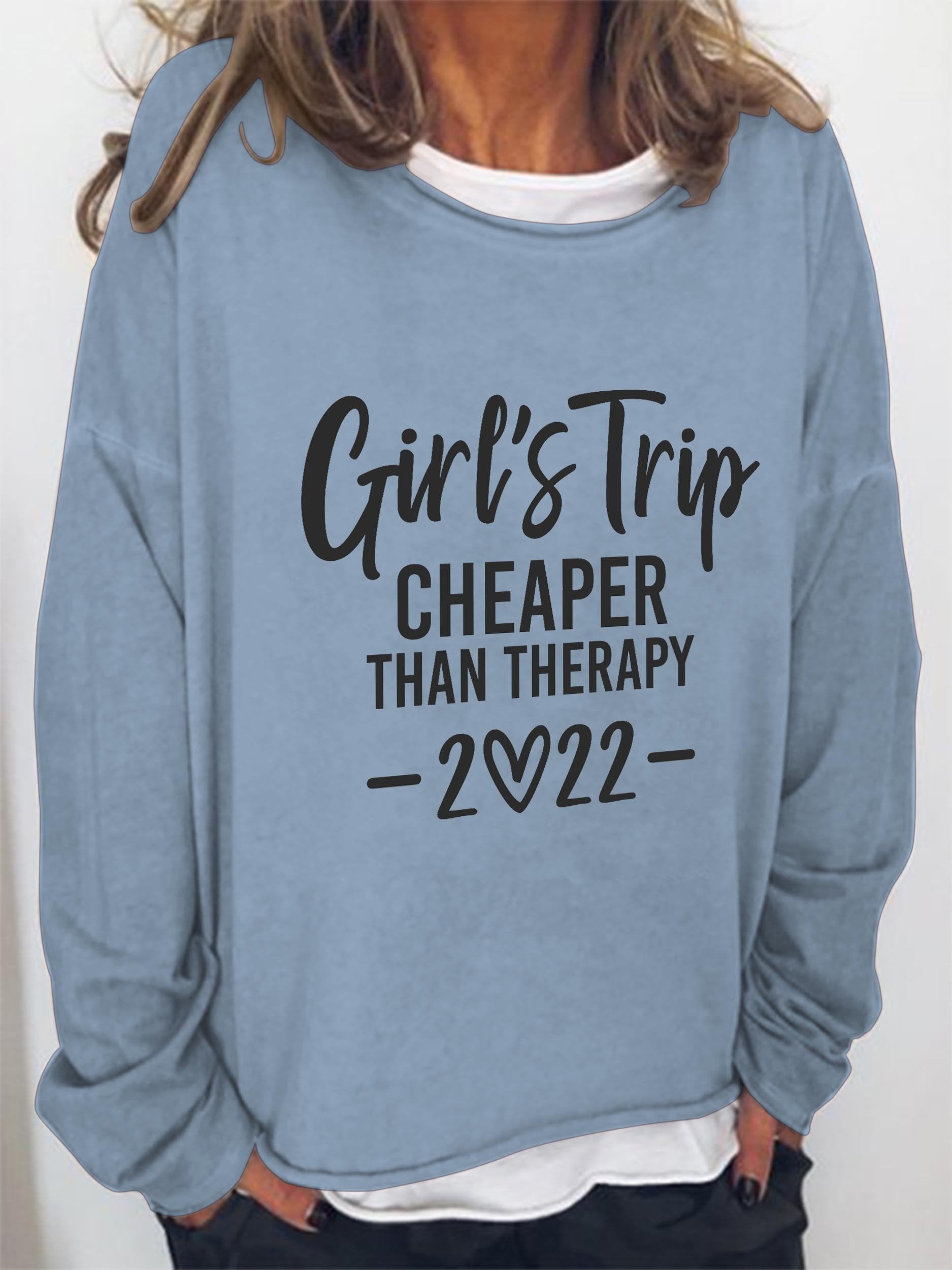 Women Girl's Trip Therapy 2022 Long Sleeve Top - Outlets Forever