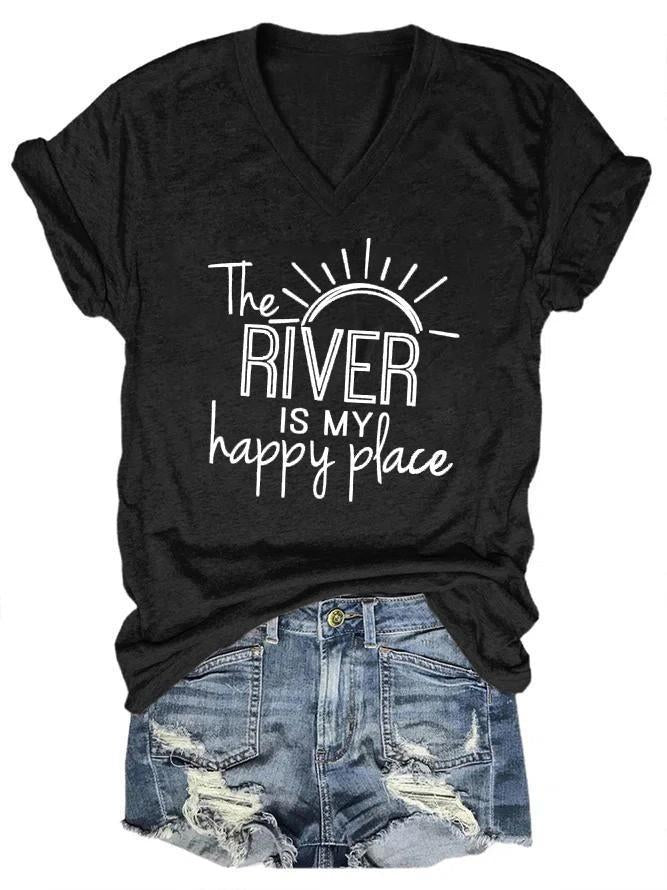 The River is my Happy Place Women's T-shirt - Outlets Forever