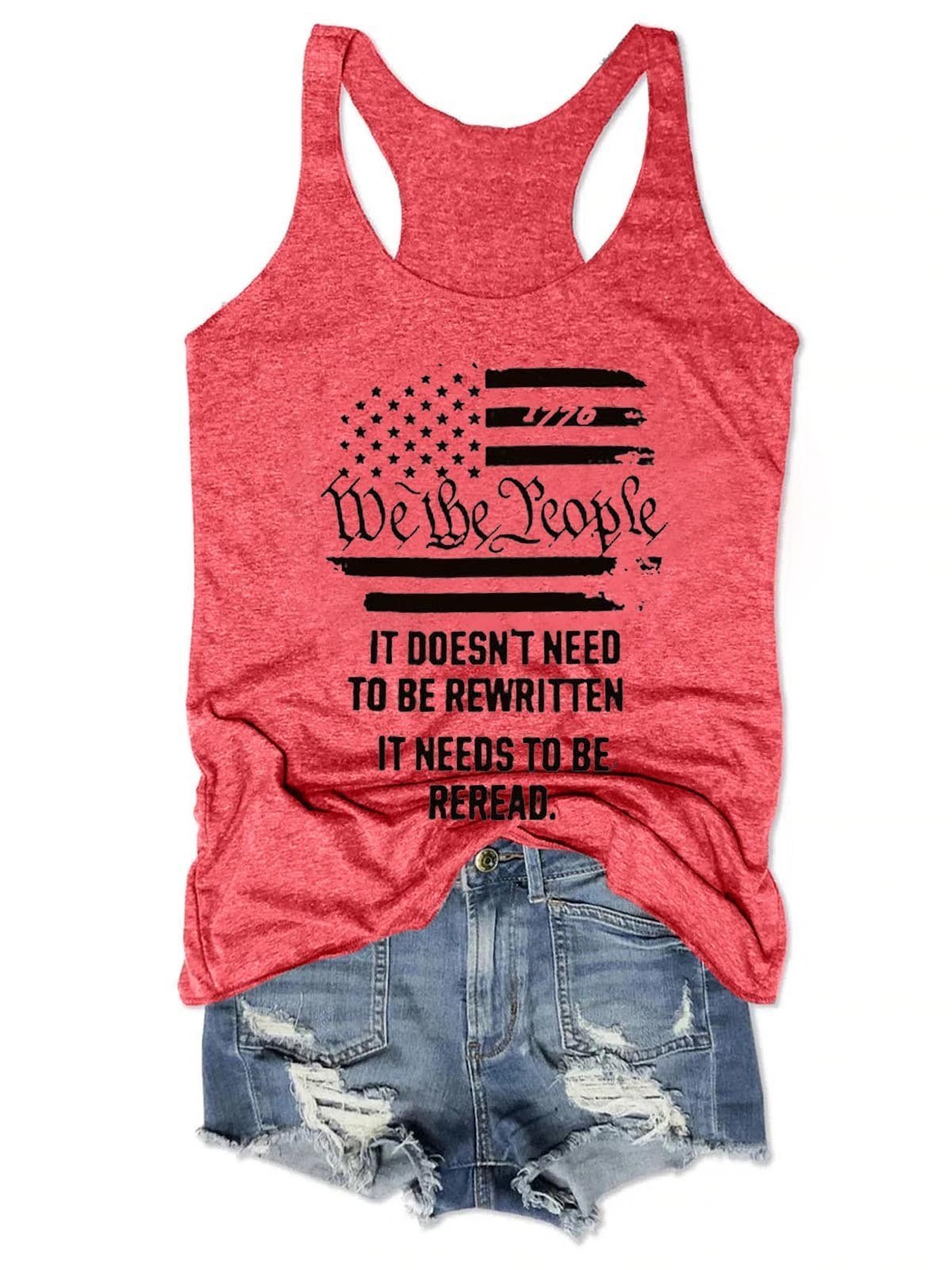 We The People Flag Women Tank Top - Outlets Forever