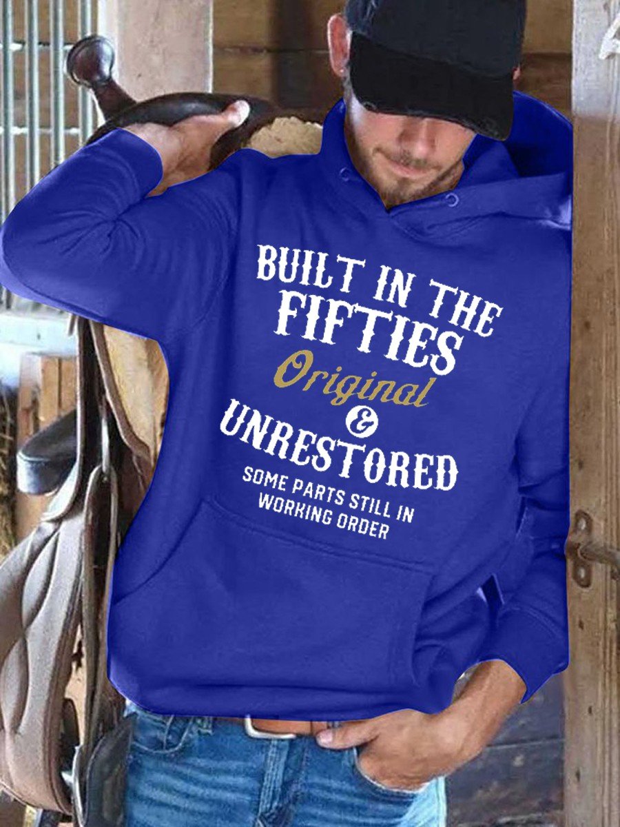 Men's Built In The Fifties Printed Hooded Sweatshirt - Outlets Forever