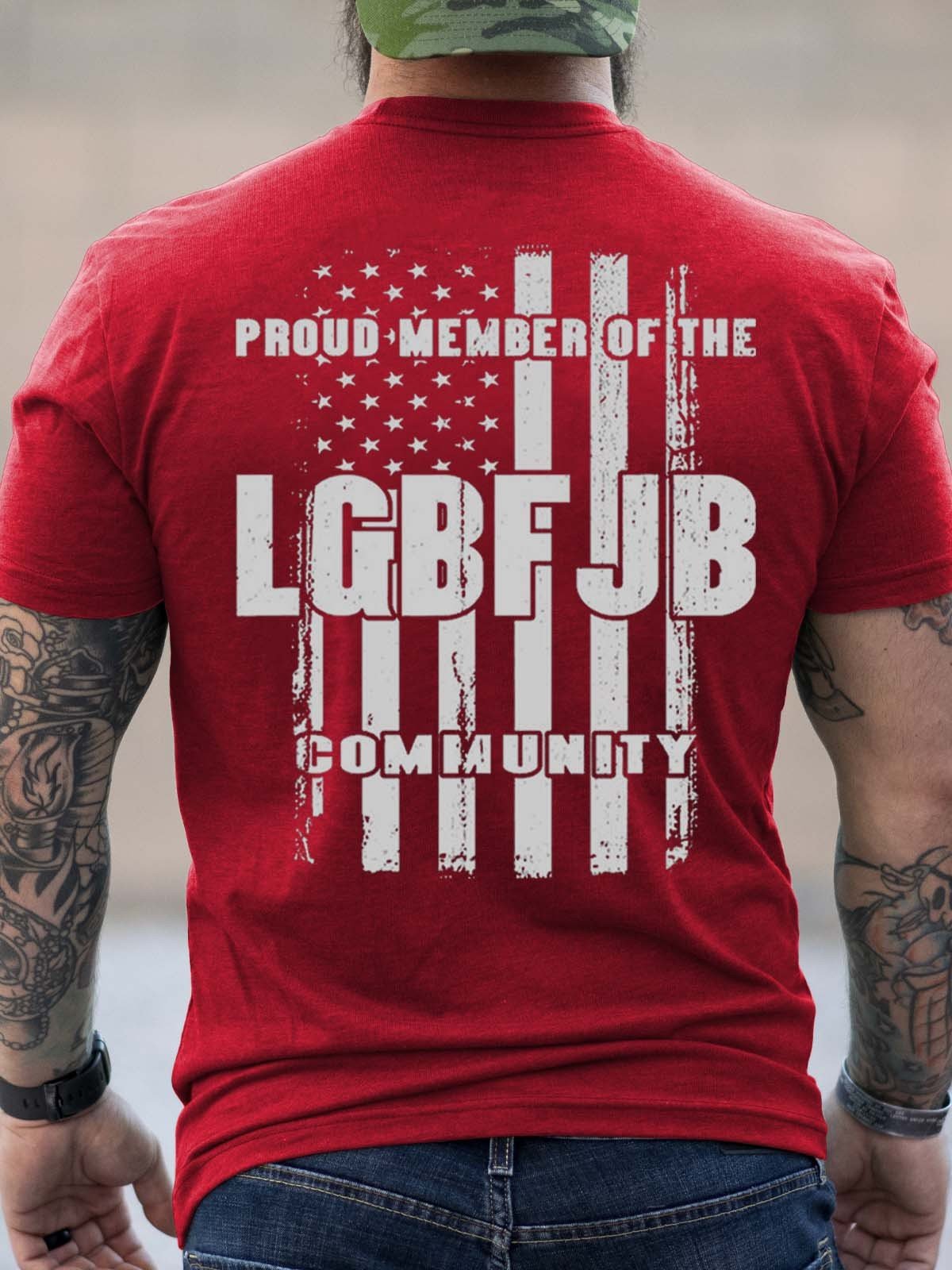 Men's Us Flag Proud Member Of LGBFJB Community T-Shirt - Outlets Forever