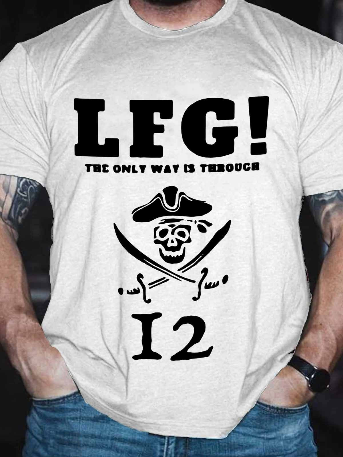 Men's Funny Tampa Bay Buccaneer 12 Tom Brady Goat Skull LFG The Only Way Is Through T-Shirt - Outlets Forever