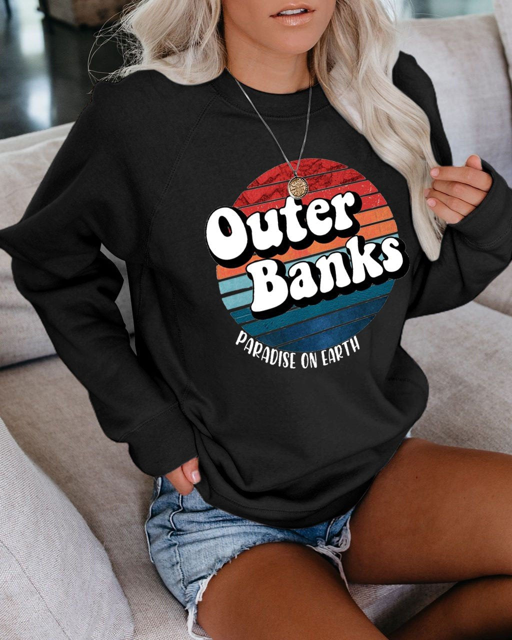 Women's Outer Banks Paradise On Earth Sweatshirt - Outlets Forever