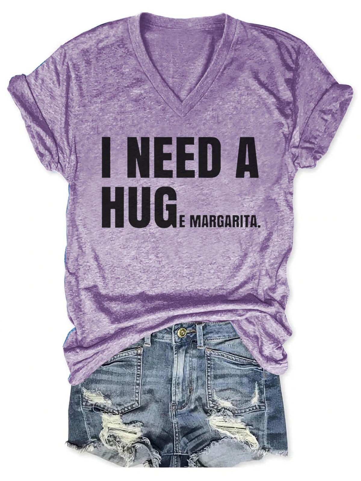 Women's I Need A Huge Margarita V-Neck T-Shirt - Outlets Forever