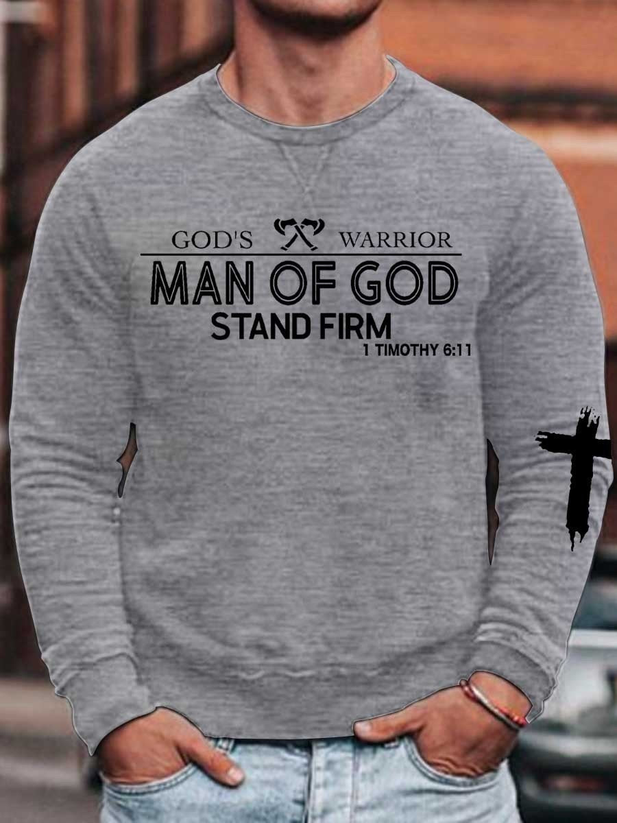 Men's Man Of God Timothy 6.11 Sweatshirt - Outlets Forever