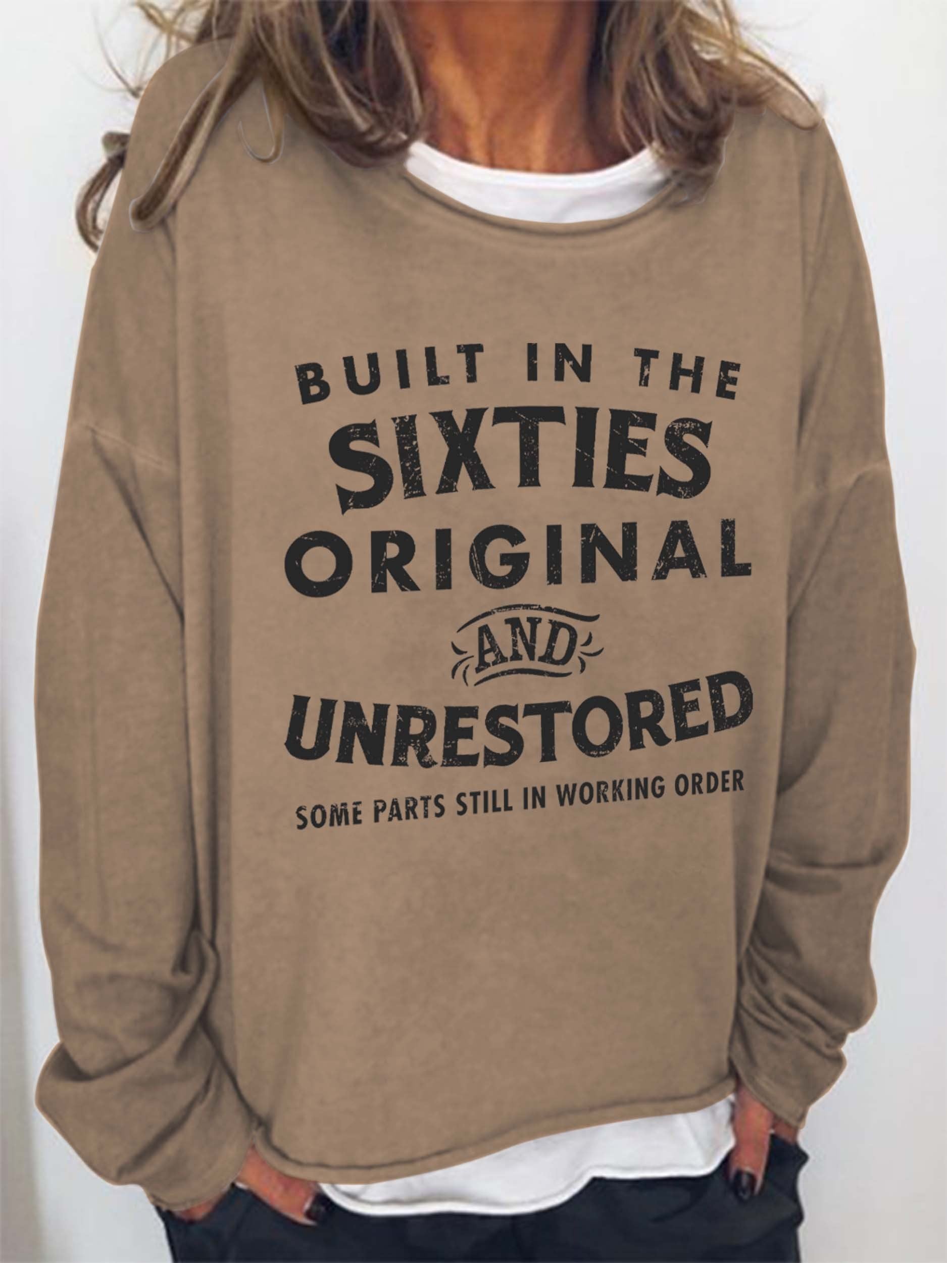 Women Built In The Sixties Long Sleeve Top - Outlets Forever