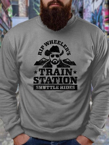 Men Rip Wheeler's Train Station Shuttle Rides Sweatshirt - Outlets Forever