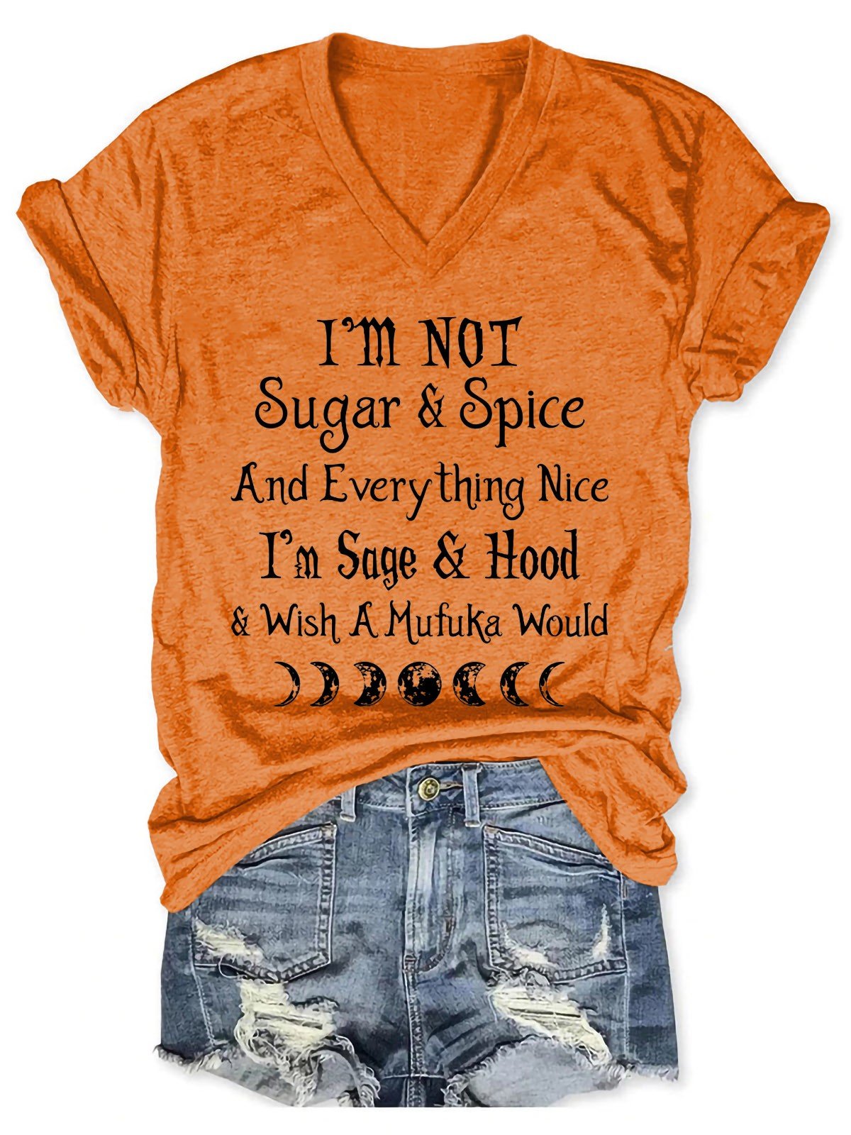 Women's I'm Not Sugar And Spice And Everything Nice V-Neck T-Shirt - Outlets Forever