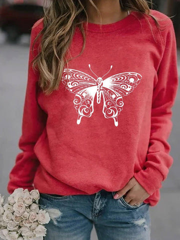 Women's Butterfly Design Sweatshirt