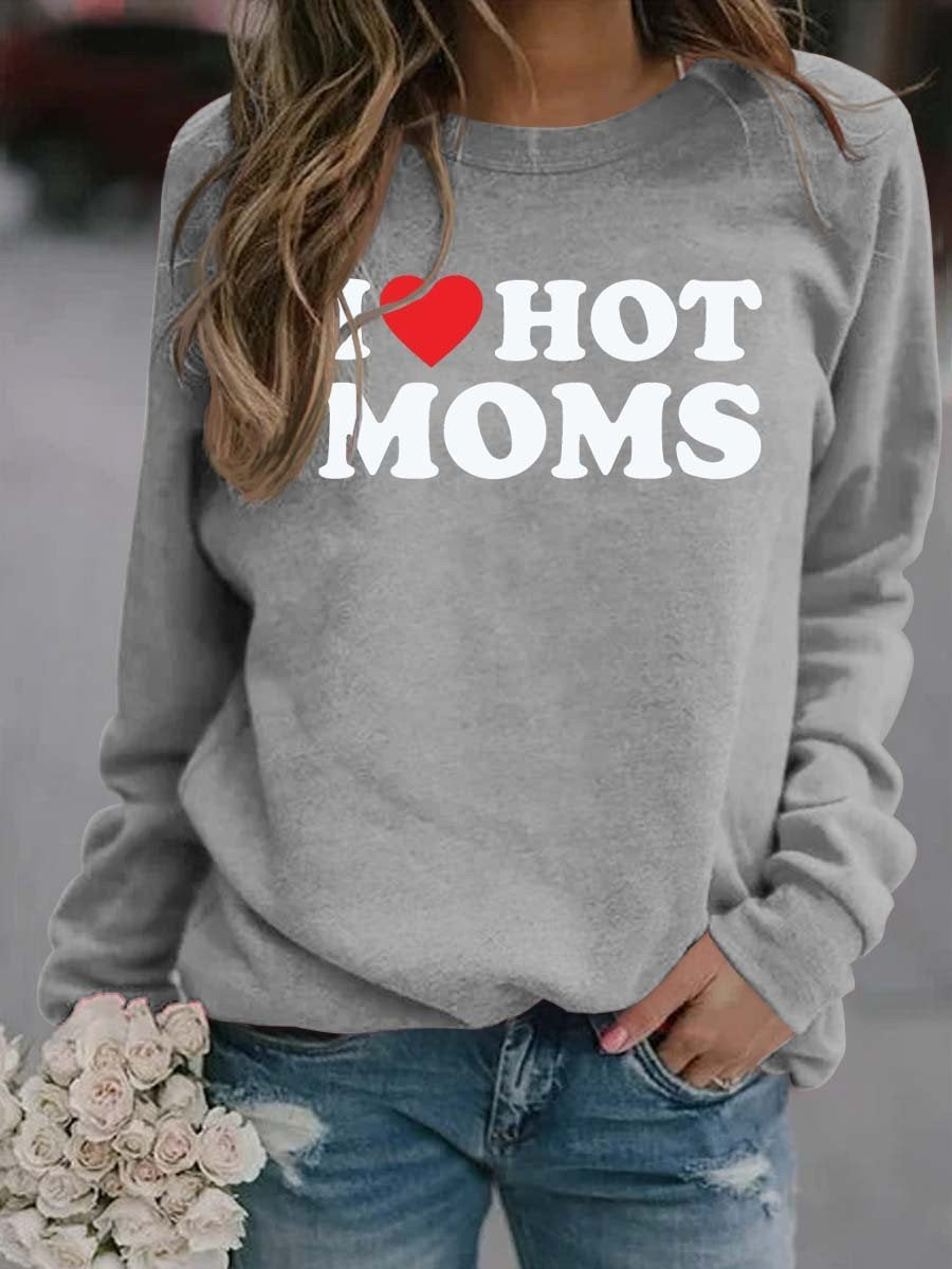 Women's I Love Hot Moms Sweatshirt - Outlets Forever