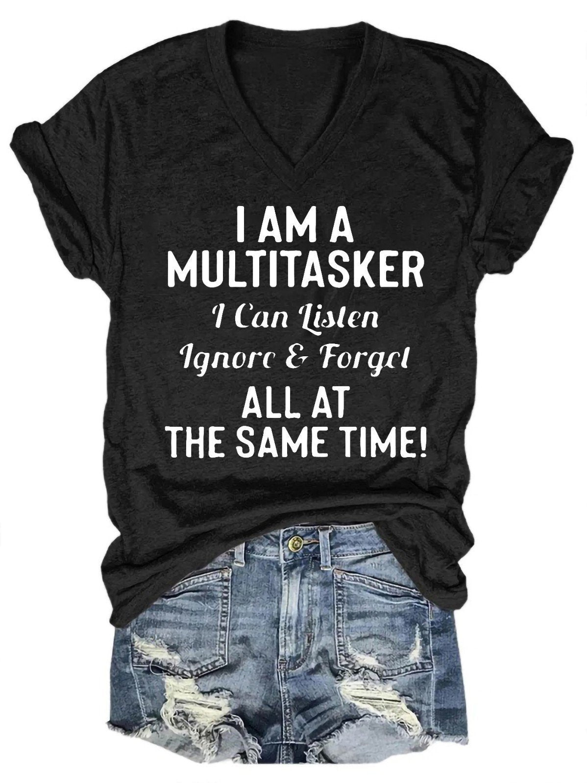 I Am A Multitasker Women's V-Neck T-Shirt - Outlets Forever