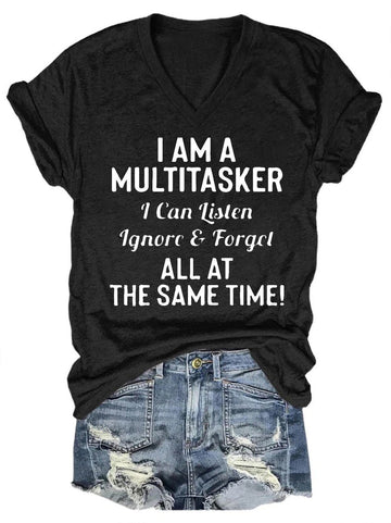 I Am A Multitasker Women's V-Neck T-Shirt